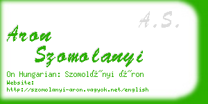 aron szomolanyi business card